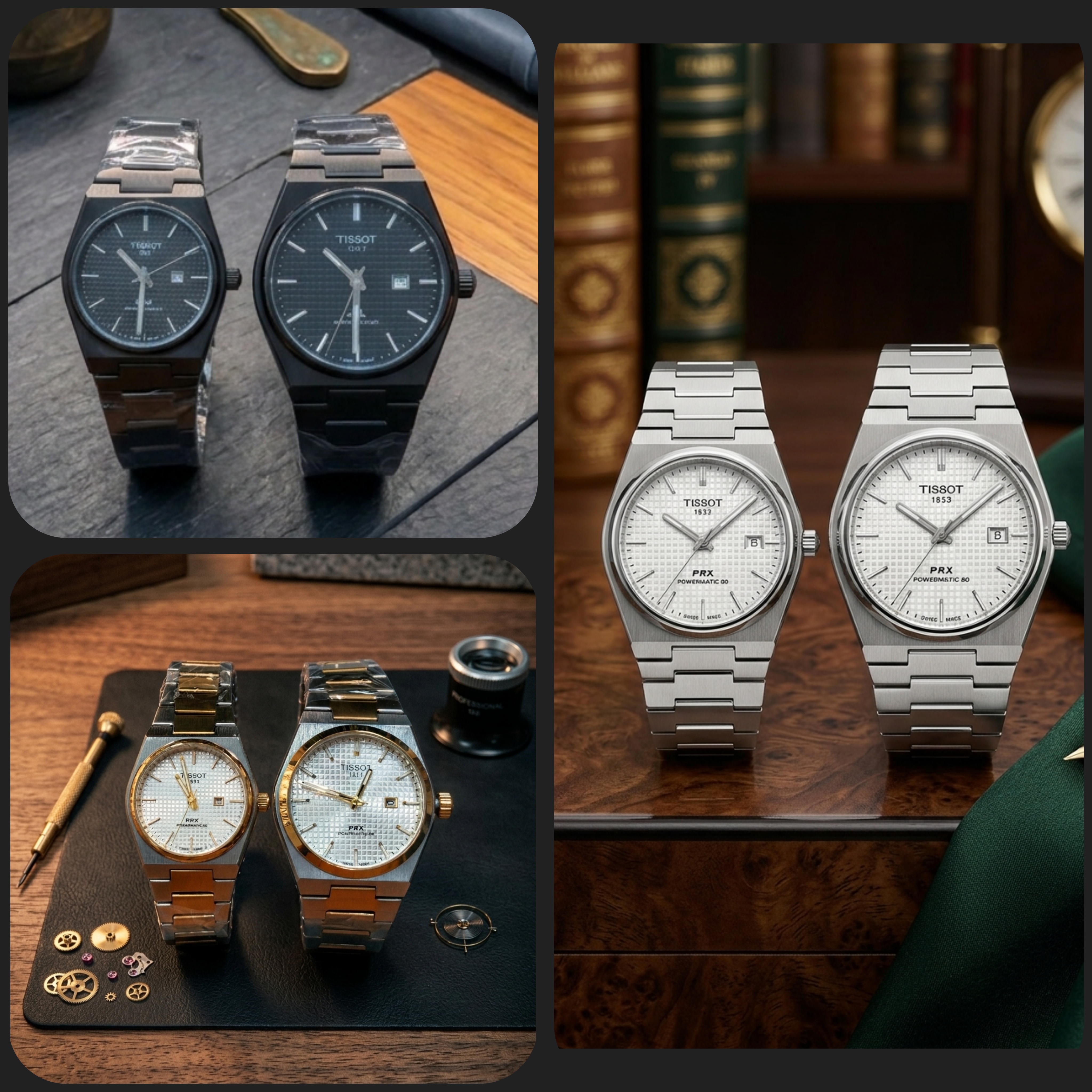 ست ساعت مچی زنانه و مردانه تیسو TISSOT تقویم دار در 3 رنگ مختلف